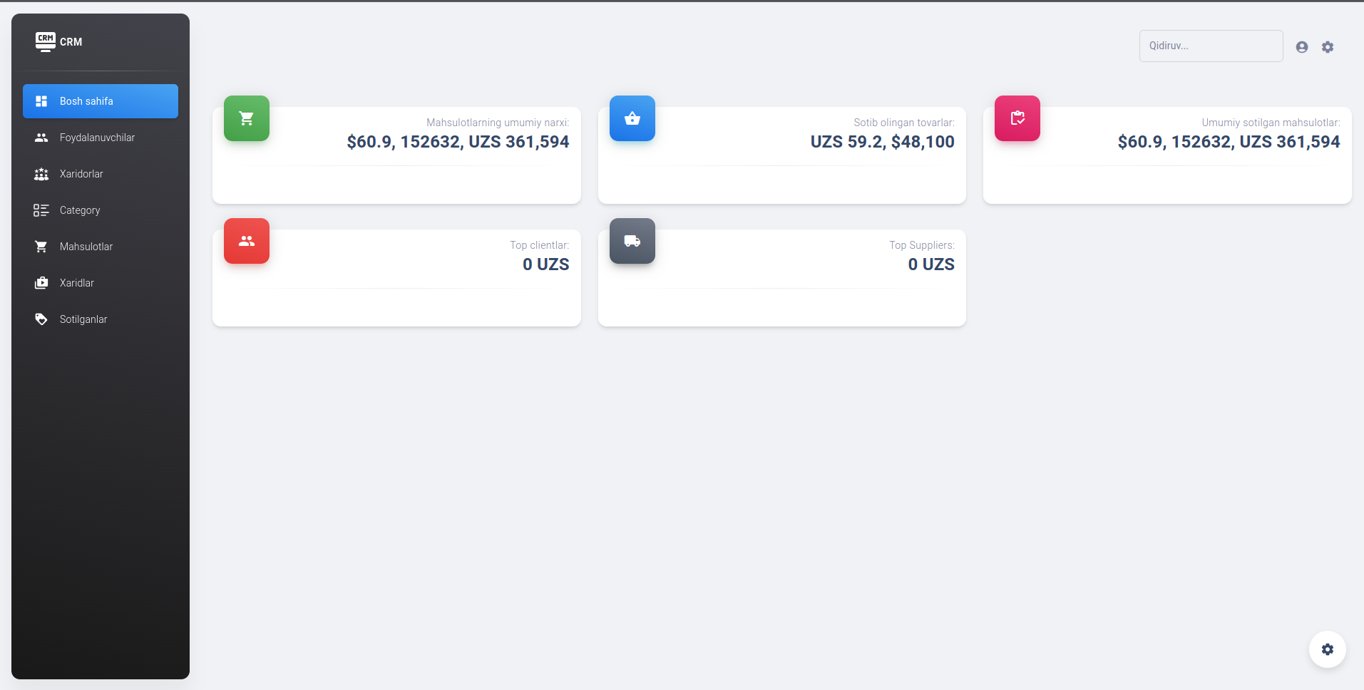 SmartAdmin CRM Project Screenshot